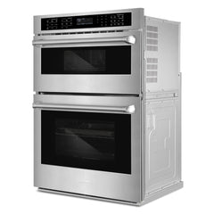 Cosmo 30 in. Regal Collection 4.8 / 1.6 cu. ft. Electric Microwave Wall Oven Combination, Air Fry, Convection, Stainless Steel - COS-WOMCR302SS