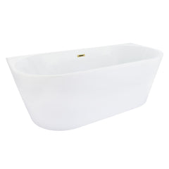 Altair Satchi 67" x 32" Flatbottom Freestanding Acrylic Soaking Bathtub in Glossy White with Drain and Overflow - 52767-BAT-WH