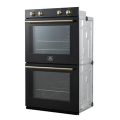 Forno Vomero 30-Inch Double Wall Oven – 10 cu. ft. Total Capacity – 7100W Convection – Mechanical Controls – Manual Steam Clean