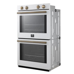 Forno Vomero 30-Inch Double Wall Oven – 10 cu. ft. Total Capacity – 7100W Convection – Mechanical Controls – Manual Steam Clean