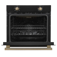 Forno Vomero 30" Wall Oven, 5 cu.ft Capacity, 3550 Watts Convection, Mechanical Controls, Manual Steam Clean - Black - Front Opened - The Home Selection