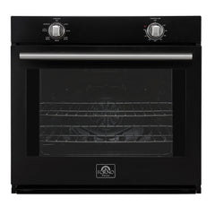 Forno Vomero 30" Wall Oven, 5 cu.ft Capacity, 3550 Watts Convection, Mechanical Controls, Manual Steam Clean - Black - Front SS - The Home Selection