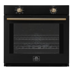 Forno Vomero 30" Wall Oven, 5 cu.ft Capacity, 3550 Watts Convection, Mechanical Controls, Manual Steam Clean - Black - Front - The Home Selection