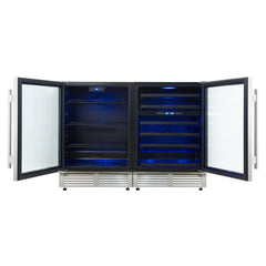 Forno Gemello 48-Inch Side-by-Side Wine & Beverage Cooler – French Door – 9.6 cu. ft. – FWCDR6699-48