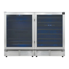 Forno Gemello 48-Inch Side-by-Side Wine & Beverage Cooler – French Door – 9.6 cu. ft. – FWCDR6699-48