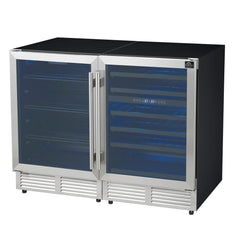 Forno Gemello 48-Inch Side-by-Side Wine & Beverage Cooler – French Door – 9.6 cu. ft. – FWCDR6699-48