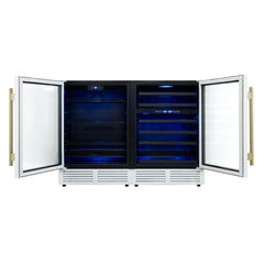 Forno Gemello 48-Inch Side-by-Side Wine & Beverage Cooler – French Door – 9.6 cu. ft. – FWCDR6699-48