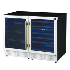 Forno Gemello 48-Inch Side-by-Side Wine & Beverage Cooler – French Door – 9.6 cu. ft. – FWCDR6699-48