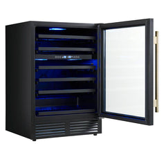Forno Bacchino 24-Inch Wine Cooler – 51 Bottle Capacity – Dual Zone – Built-In or Freestanding - FWCDR6634-24
