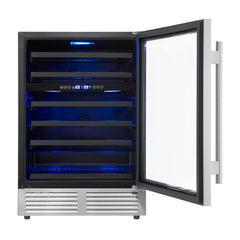 Forno Bacchino 24-Inch Wine Cooler – 51 Bottle Capacity – Dual Zone – Built-In or Freestanding - FWCDR6634-24