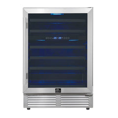 Forno Bacchino 24-Inch Wine Cooler – 51 Bottle Capacity – Dual Zone – Built-In or Freestanding - FWCDR6634-24