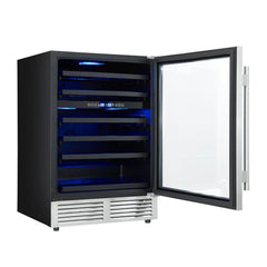 Forno Bacchino 24-Inch Wine Cooler – 51 Bottle Capacity – Dual Zone – Built-In or Freestanding - FWCDR6634-24