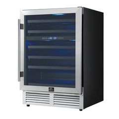 Forno Bacchino 24-Inch Wine Cooler – 51 Bottle Capacity – Dual Zone – Built-In or Freestanding - FWCDR6634-24