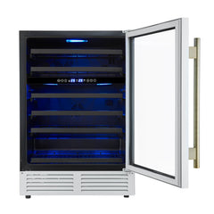 Forno Bacchino 24-Inch Wine Cooler – 51 Bottle Capacity – Dual Zone – Built-In or Freestanding - FWCDR6634-24