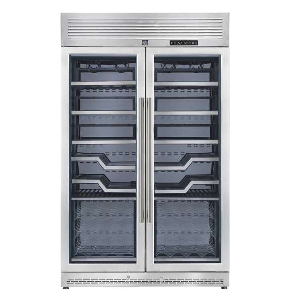 FORNO Abruzzo 48-Inch Dual Zone Wine Cellar, 102 Bottles, 24 cu. ft., Clear Acrylic Holders & Stainless Trim Shelves - FWCDR6611-48S