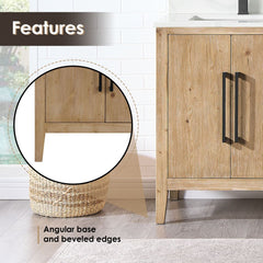 Altair Laurel Bathroom Cabinet Vanity Base in Weathered Fir without Top and Sink, No Mirror