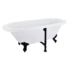 Altair Kerta 67" x 29" Acrylic Clawfoot Soaking Bathtub with Drain and Overflow - 52167-BAT