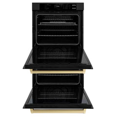 ZLINE 30 in. Autograph Double Wall Oven with Air Fry in Black Stainless - WADBZ-30