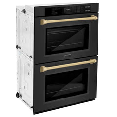 ZLINE 30 in. Autograph Double Wall Oven with Air Fry in Black Stainless - WADBZ-30