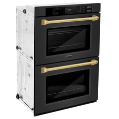 ZLINE 30 in. Autograph Double Wall Oven with Air Fry in Black Stainless - WADBZ-30