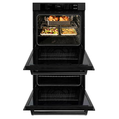 ZLINE 30 in. True Convection Double Wall Oven with Air Fry in DuraSnow® Black Stainless Steel - WADB-30