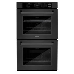 ZLINE 30 in. True Convection Double Wall Oven with Air Fry in DuraSnow® Black Stainless Steel - WADB-30