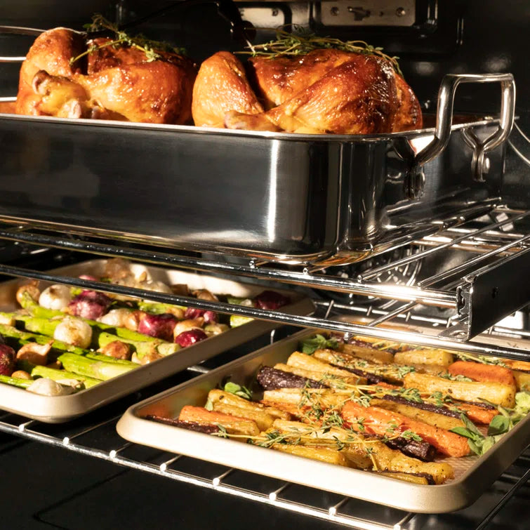 ZLINE 30 in. True Convection Double Wall Oven with Air Fry in DuraSnow® Black Stainless Steel - WADB-30