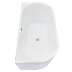 Altair Satchi 67" x 32" Flatbottom Freestanding Acrylic Soaking Bathtub in Glossy White with Drain and Overflow - 52767-BAT-WH