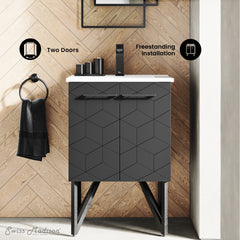Swiss Madison Annecy 24" Bathroom Vanity in Phantom Black - SM-BV251B