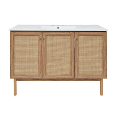 Swiss Madison Classe 48" Freestanding Bathroom Vanity in Golden Oak with 3-Hole Widespread Sink Top - SM-BV665-3