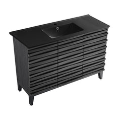 Swiss Madison Cascade 48 Bathroom Vanity With Black Ceramic Sink Top - SM-BV557