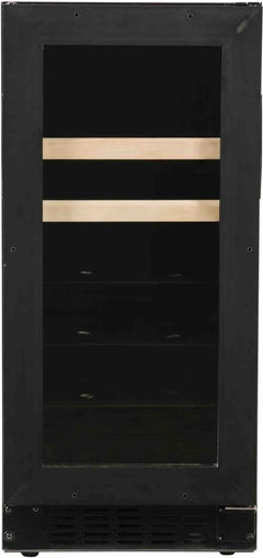 Azure 15 Inch Beverage Center with 3 cu. ft. Capacity, Glass Shelves, Wine Racks, Field Reversible Door, Digital Display Controls, Auto Defrost, Blue LED Lighting, and ADA Compliant - A115BEV