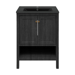 Swiss Madison Chateau 24" Freestanding Bathroom Vanity with Black Sink Top - SM-BV0601
