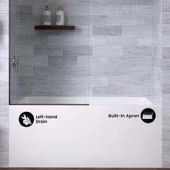 Swiss Madison Voltaire 54" X 30" Left-Hand Drain Alcove Bathtub with Apron - SM-AB557 - The Home Selection