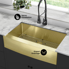 Swiss Madison Rivage 36" x 21" Stainless Steel, Single Basin, Farmhouse Kitchen Sink with Apron - SM-KS761 - The Home Selection