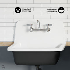 Swiss Madison Loire 22" Wall Hung Cast Iron Bathroom Sink - SM-WS350