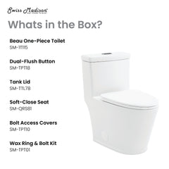 Swiss Madison Beau ﻿One-Piece Elongated Toilet Vortex™ Dual-Flush 1.1/1.6 gpf - SM-1T115 - The Home Selection