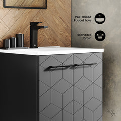 Swiss Madison Annecy 24" Bathroom Vanity in Phantom Black - SM-BV251B