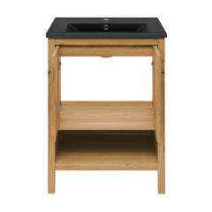 Swiss Madison Chateau 24" Freestanding Bathroom Vanity in Golden Oak with Black Sink Top - SM-BV240MB