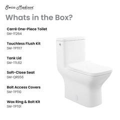 Swiss Madison Carré One-Piece Square Toilet Touchless Dual-Flush 1.1/1.6 gpf - SM-1T264 - The Home Selection
