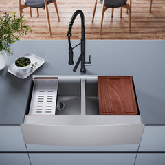 Swiss Madison Rivage 36 x 22 Dual Basin Apron Kitchen Workstation Sink - SM-KS787 - The Home Selection