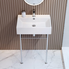 Swiss Madison Well Made Forever SM-SK711-10C - Claire 24 Ceramic Console Sink Bundle - SM-SK711-10C - The Home Selection