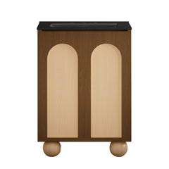 Swiss Madison Plaisir II 24" Freestanding Bathroom Vanity with Black 3-Hole Widespread Sink Top - SM-BV0701