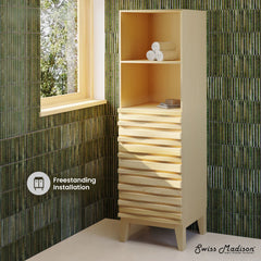 Swiss Madison Cascade 17 x 17 x 60 Freestanding Linen Cabinet  - SM-BC8601