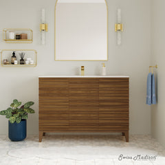 Swiss Madison Cascade 48'' Bathroom Vanity in Brown Oak - SM-BV557WN