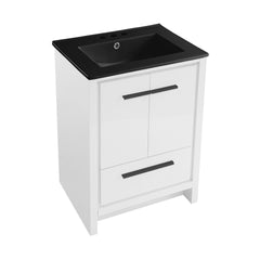 Swiss Madison Virage 24 in. White Bathroom Vanity With Ceramic Sink Top - SM-BV730W - The Home Selection