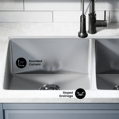 Swiss Madison Rivage 33" x 20" Dual Basin, Undermount Kitchen Sink - SM-KU725
