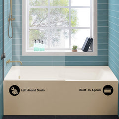 Swiss Madison Voltaire 60" X 30" Left-Hand Drain Alcove Bathtub with Apron in Bisque - SM-AB541BQ - The Home Selection