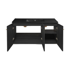 Swiss Madison Classe 48" Wall-Mounted Bathroom Vanity with Black 3-Hole Widespread Sink Top - SM-BV2807