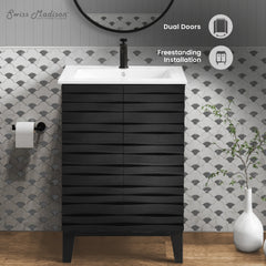 Swiss Madison Cascade 24" Bathroom Vanity in Black - SM-BV470B